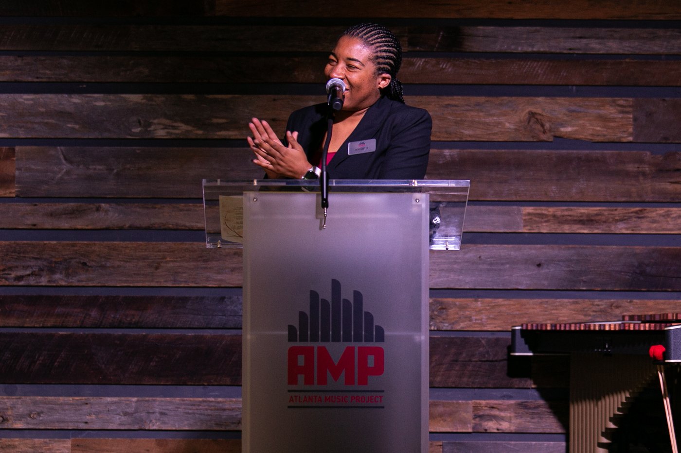 Amber Taylor Speaking at AMP Academy Recital